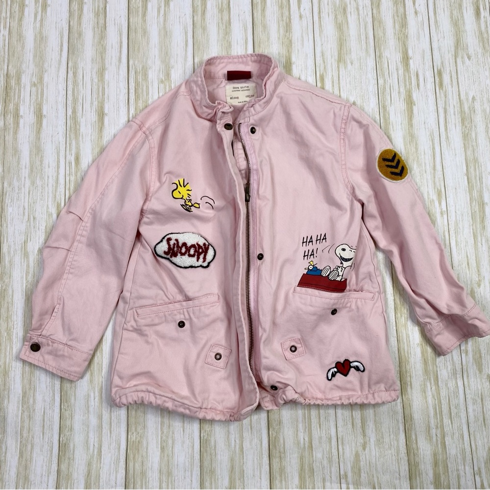 Zara Peanuts Pink Military Style Jacket